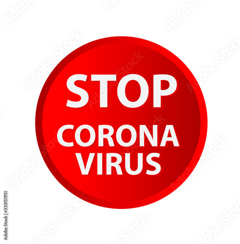 stop coronavirus sign on white background