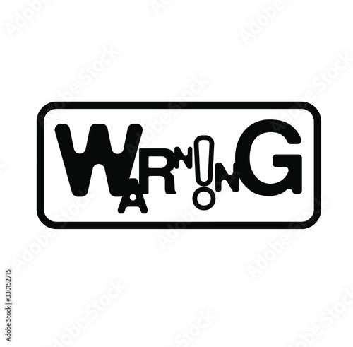 warning sign on white background