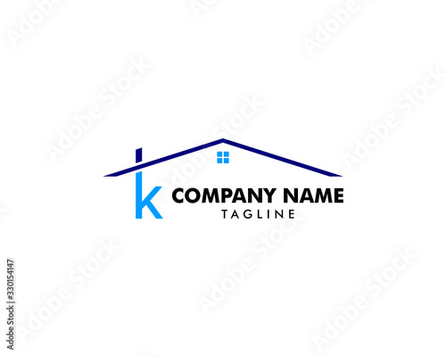 Letter K Roof House Logo Design Template