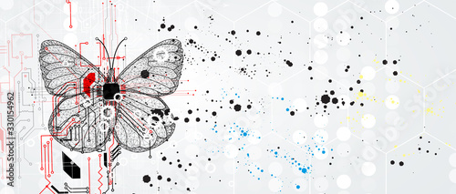 Butterfly concept technology illustration of artificial intelligence