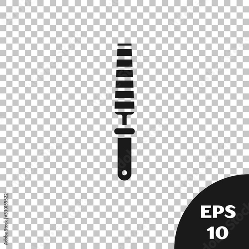 Black Chisel tool for wood icon isolated on transparent background. Vector Illustration