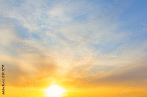 dramatic sunset over a cloudy sky, outdoor evening sky background