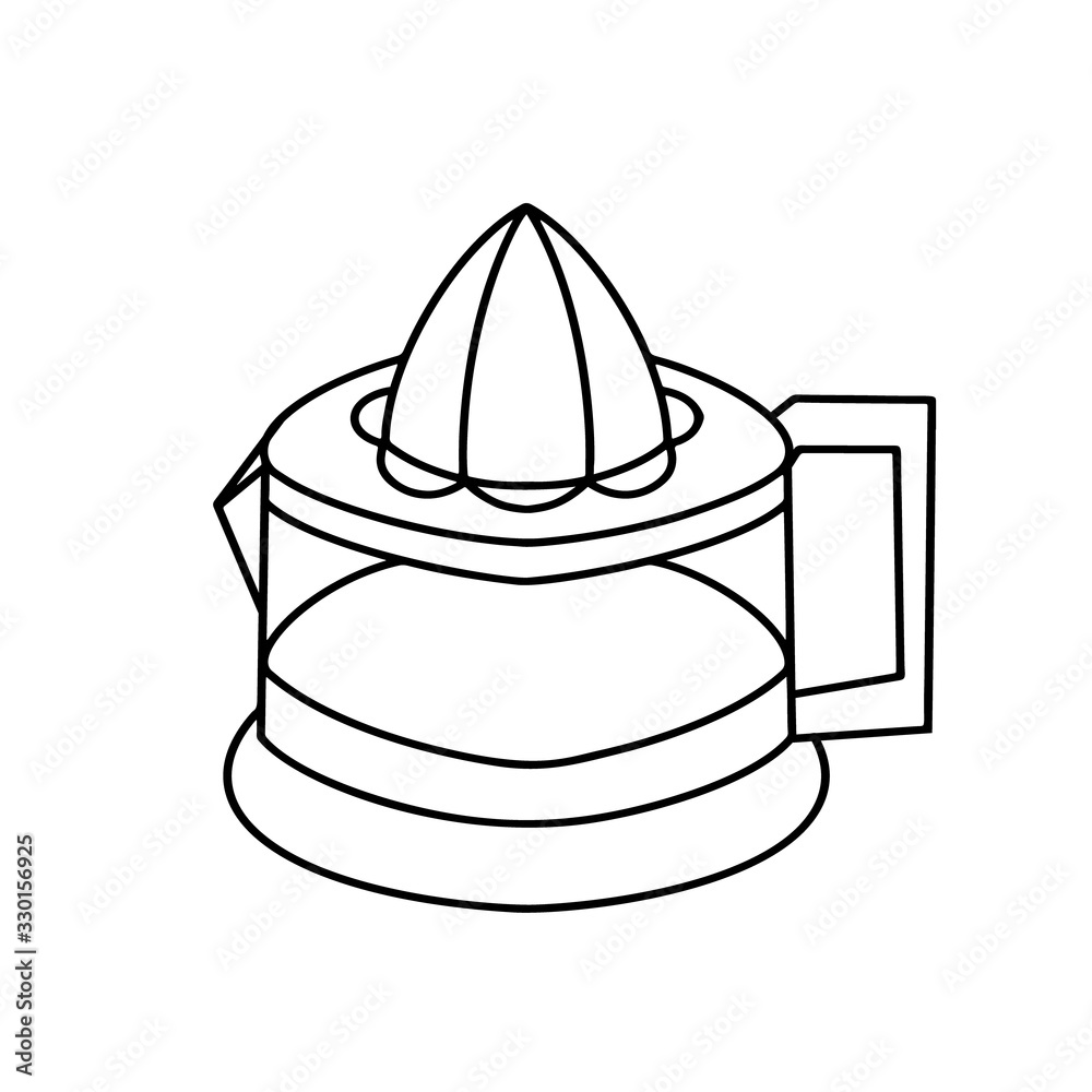 Juicer filled outline vector illustration. Flat vector illustration kitchen appliances for graphics and web design on a white background. Juicer filled outline vector illustration. Flat vector illustration kitchen appliances for graphics and web design on a white background.