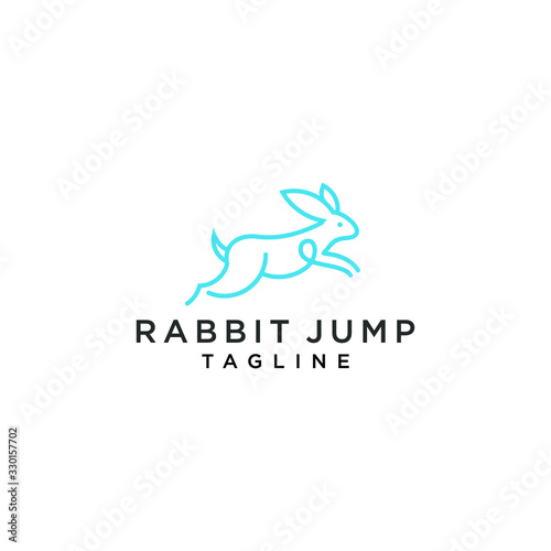 Rabbit line vector icon . Bunny outline logo design vector download 