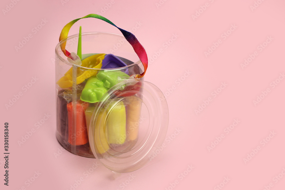 colorful clay, plasticine with tools in the package colorful clay, plasticine with tools in the package