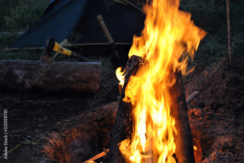 bonfire wood fire flame sparks