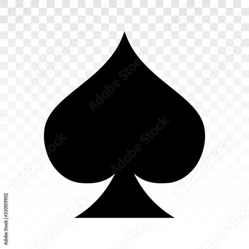 Fotografering Playing poker a flat spade suit card icon for applications and websites