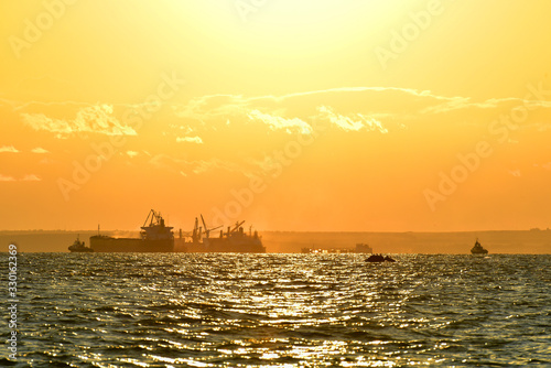 Beautiful sunset on Black Sea