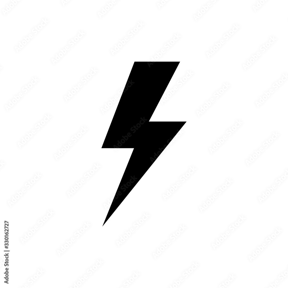 Flash icon, energy power vector isolated on the white background Flash icon, energy power vector isolated on the white background