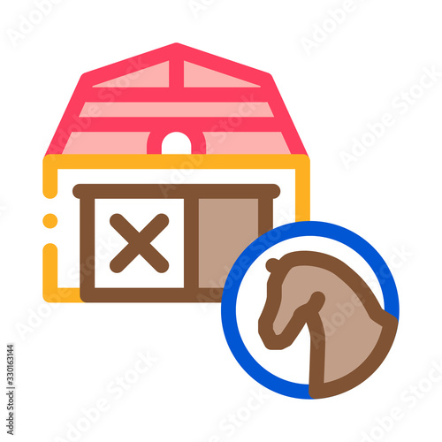 Stable Building Icon Vector. Outline Stable Building Sign. Isolated Contour Symbol Illustration