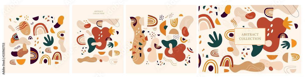 Decorative abstract collection with colorful doodles. Hand-drawn modern illustration	 - obrazy, fototapety, plakaty 