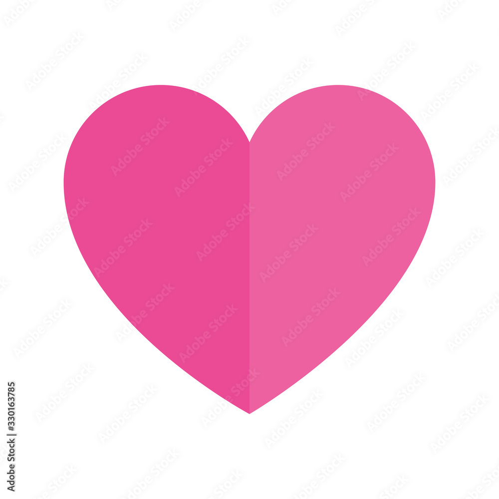 pink cute heart isolated icon vector illustration design
