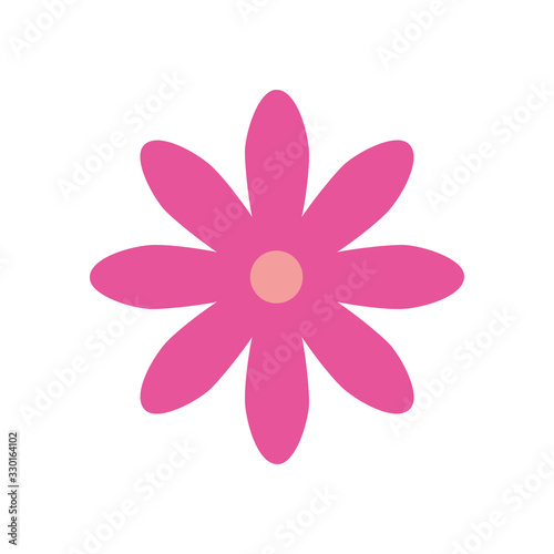 cute flower pink color isolated icon vector illustration design