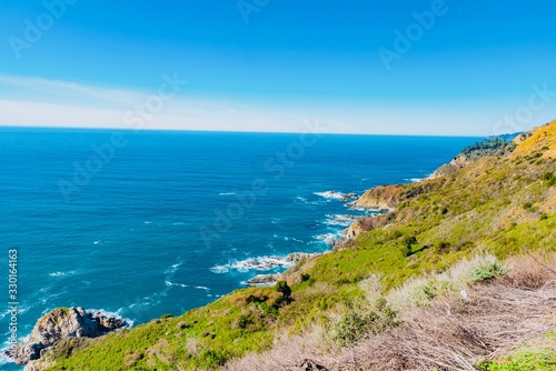 panorama of the cliffs and roads of California on the Pacific coast