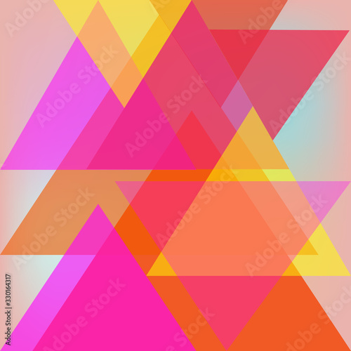 Geometric multicolored background  overlapping triangular shapes.