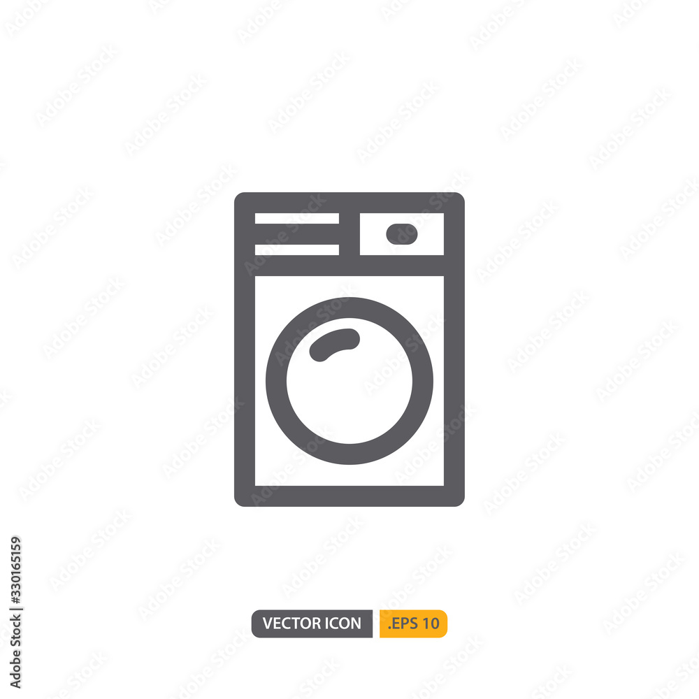 washing machine icon isolated on white background. for your web site design, logo, app, UI. Vector graphics illustration and editable stroke. EPS 10.