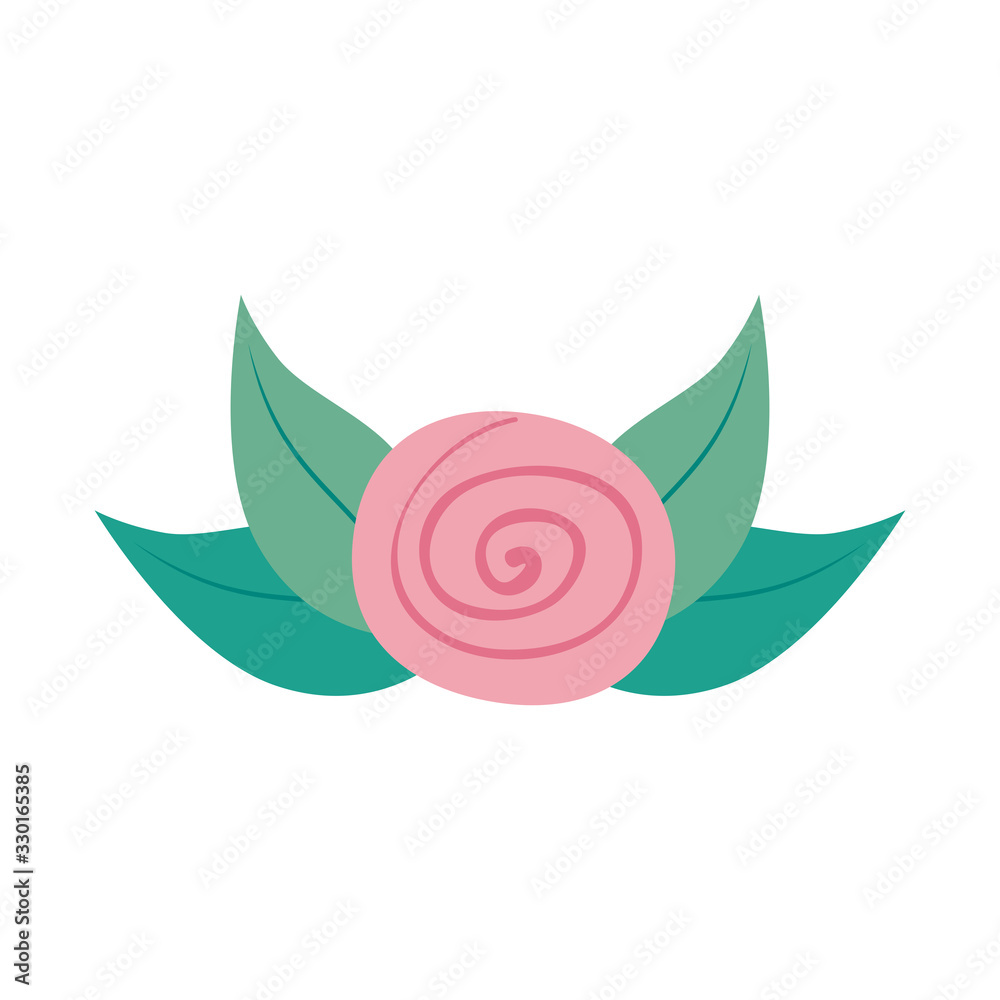cute rose flower with leafs isolated icon vector illustration design cute rose flower with leafs isolated icon vector illustration design