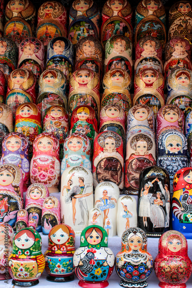 Exhibition - Russian nesting dolls. Exhibition - Russian nesting dolls.