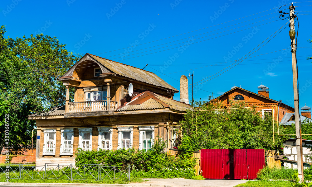 Traditional wooden house in the city centre of Yoshkar-Ola in Mari El, Russia