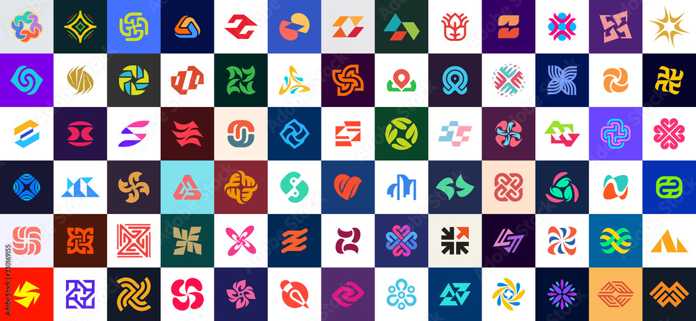 Abstract logos collection. Geometrical abstract logos Abstract logos collection. Geometrical abstract logos
