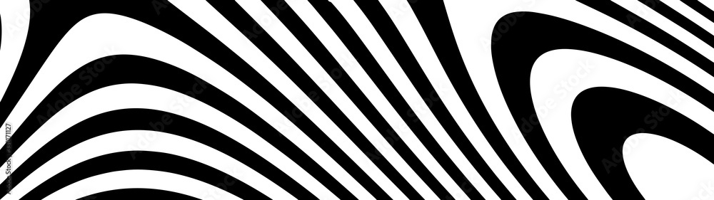 Abstract wave of white and black curved lines. Hallucination. Optical illusion. Twisted illustration. Futuristic background of lines. Dynamic wave. Vector. Abstract wave of white and black curved lines. Hallucination. Optical illusion. Twisted illustration. Futuristic background of lines. Dynamic wave. Vector.