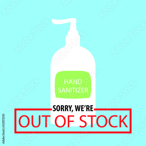 Vector Illustration of Hand Sanitizer. Out of Stock. Homemade.