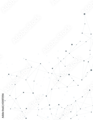 dot connect line with network technology background on white background