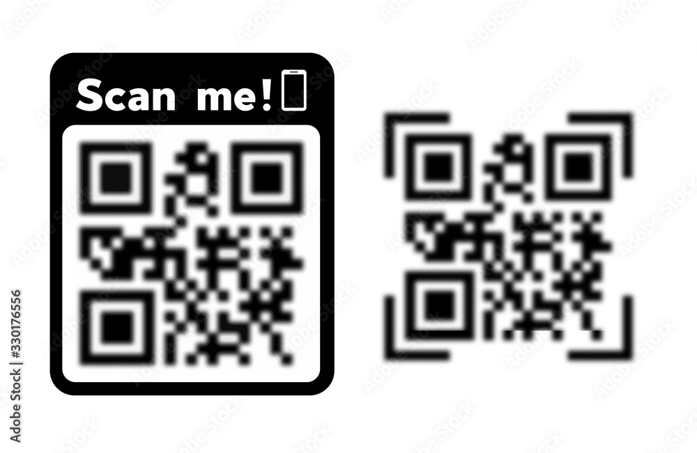 QR code and text scan me, vector icon on white background. Stock Vector ...
