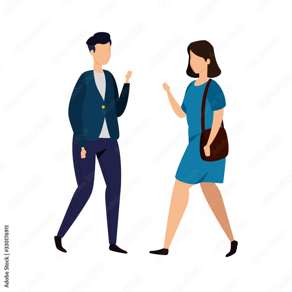 young couple avatar character icon vector illustration design young couple avatar character icon vector illustration design