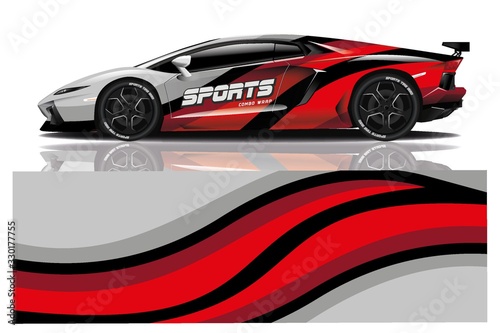 Sports car wrapping decal design