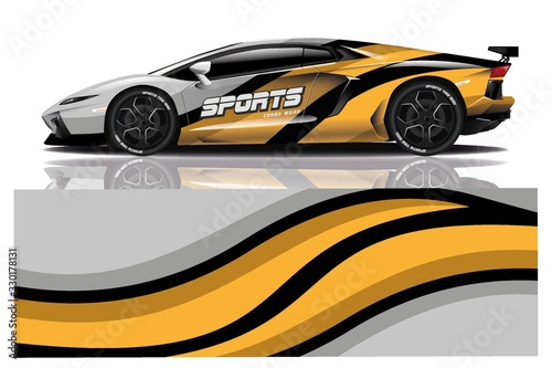 Sports car wrapping decal design