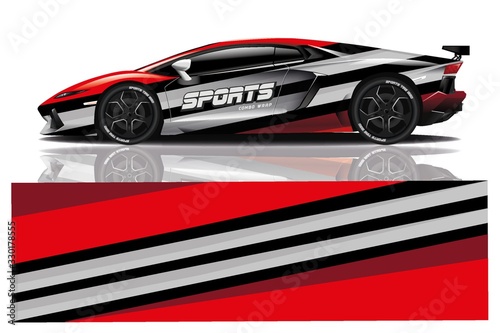 Sports car wrapping decal design