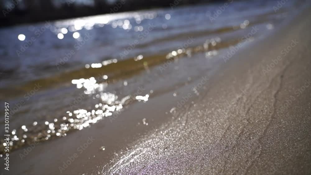 slow-motion of Crystal clear water and gold sand slow-motion of Crystal clear water and gold sand