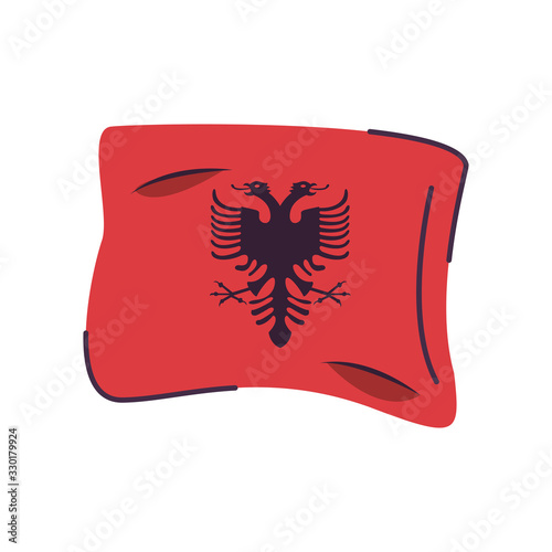 albania flag country isolated icon
