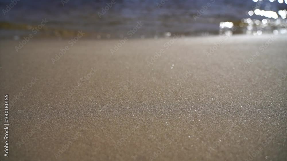 slow-motion of Crystal clear water and gold sand slow-motion of Crystal clear water and gold sand