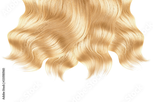 Blonde hair on white, isolated