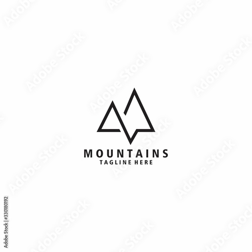 Mountain Logo Design Template. Icon mountain vector photo