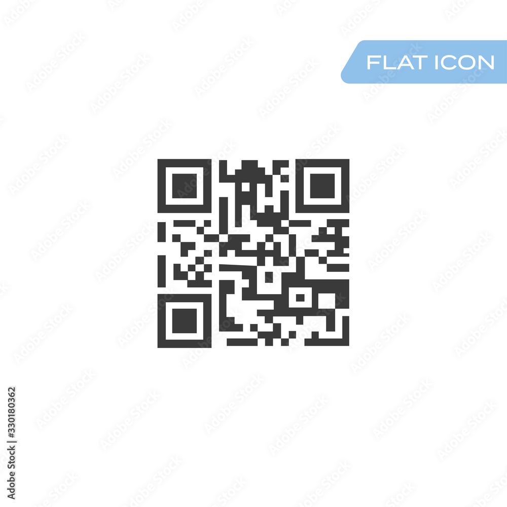 Vector QR code sample for smartphone scanning isolated on white background.