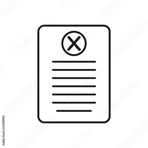 Invalid File, Document Line Icon. Editable Vector Symbol Illustration.