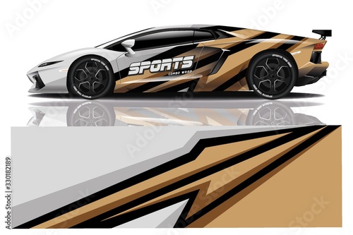 Sports car wrapping decal design