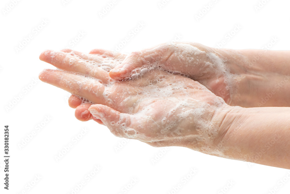 Washing hands with soap Washing hands with soap