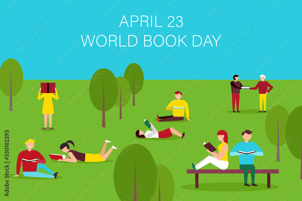 Obraz premium April 23 - world book day. vector illustration.