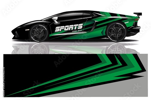 Sports car wrapping decal design