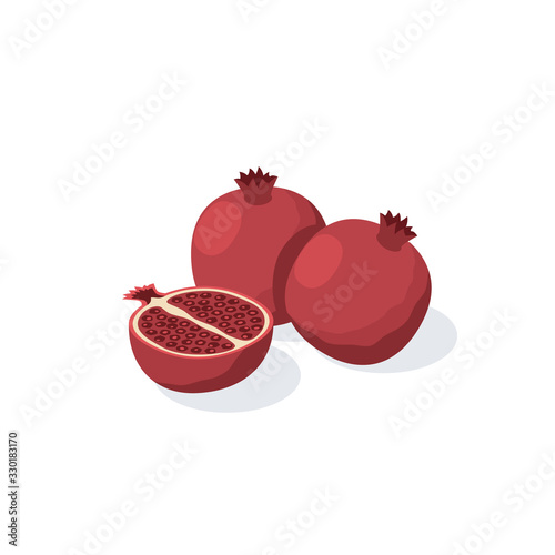 Red garnet vector 3d isometric, color web icon, new flat style. Creative illustration design, idea for infographics.