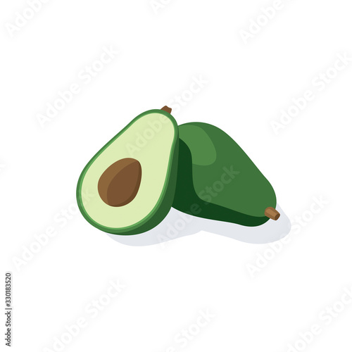 Avocado vector 3d isometric, color web icon, new flat style. Creative illustration design, idea for infographics.