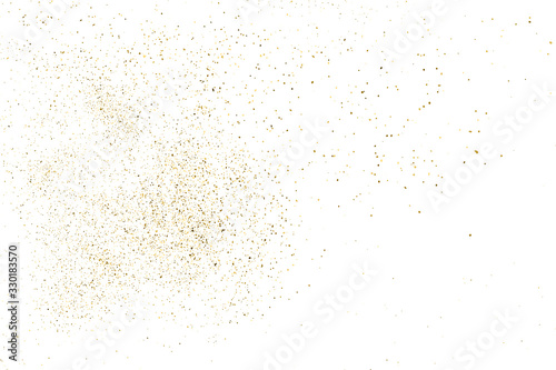 Gold Glitter Texture Isolated on White. Amber Particles Color. Celebratory Background. Golden Explosion of Confetti. Design Element. Digitally Generated Image. Vector Illustration, EPS 10.