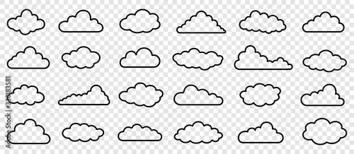 Simple outline clouds vector photo