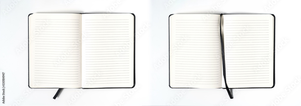 black notebook on white background with clipping path black notebook on white background with clipping path