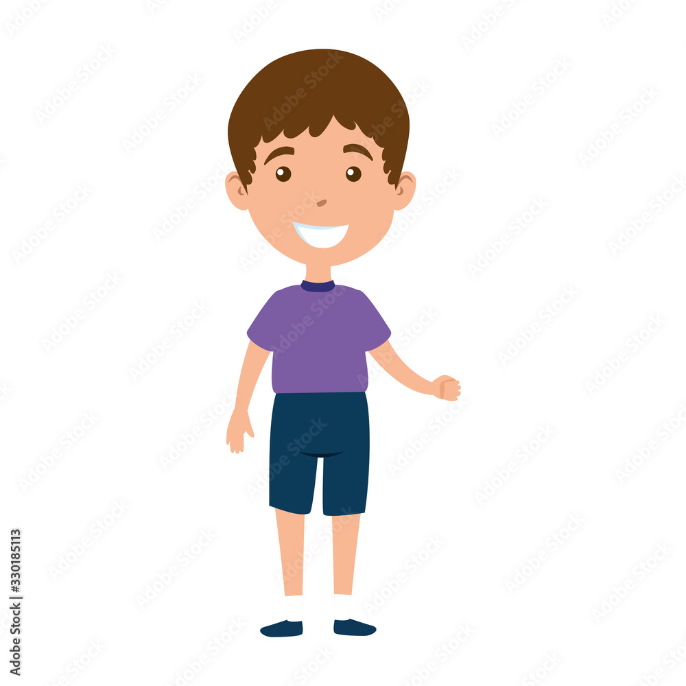 cute little boy avatar character vector illustration design