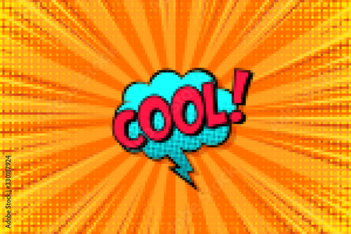 Cartoon comic background. Speech bubble. Comics book colorful poster with halftone elements. Retro Pop Art style. Vector illustration.